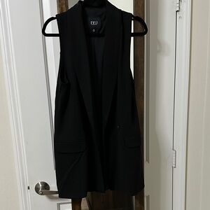 BB Dakota Black Sleeveless Longline Blazer Vest